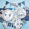 Owelleny Blue Jean Baby Shower Decorations Supplies Boy, Rustic Denim