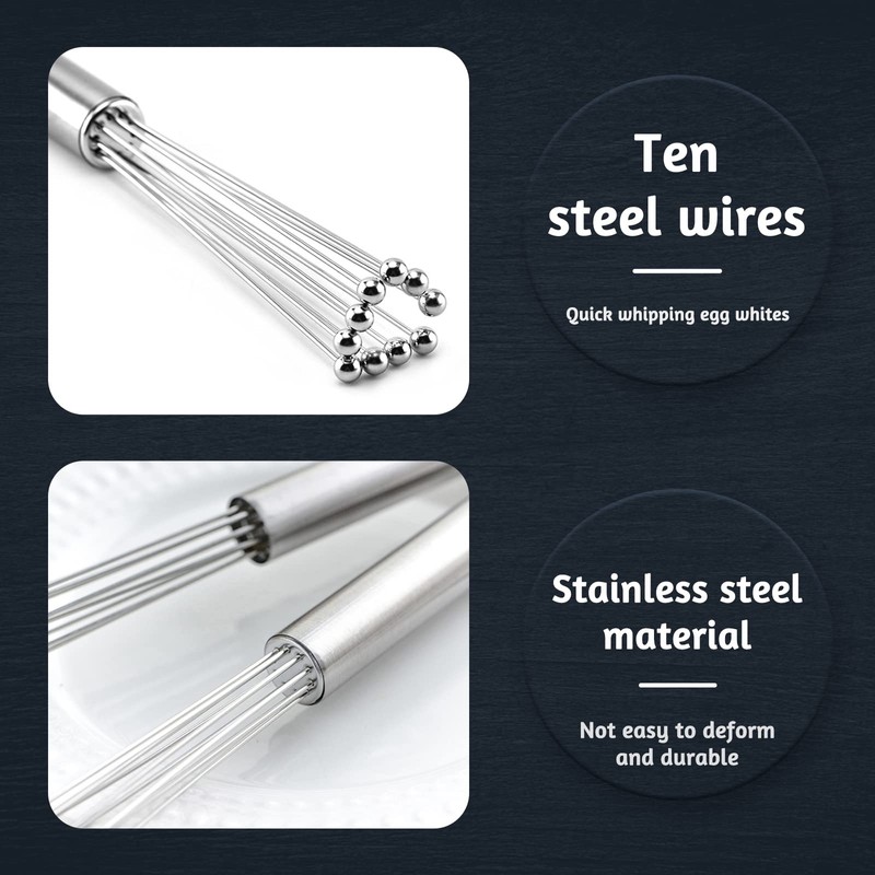 2 Pieces Hand Whisk, Stainless Steel Ball Whisk Large and
