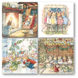Museums & Galleries Christmas Cards Pack of 16 - Cosy Christmas - Brambly Hedge - Eco-Friendly and Recyclable