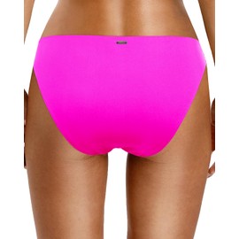 Zmart Women O Ring Bikini Bottoms Full Coverage Swimsuit Bottom Low Waist Low Rise Bathing Suit Pink L