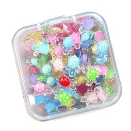 CutitiUU 200 Pieces Tiny Turtles for Crafts Luminous Mini Resin Turtles,200pcs Mini Glow-in-the-Dark Turtle + Storage Case,Luminous Resin Animals,Cute Tiny Animals for Crafts (7 * 11mm)