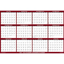 32" x 48" SwiftGlimpse 2021-2022 Academic Wall Calendar Dry Erase Erasable, Large, Wet & Dry Erase Laminated, Yearly Planner, July 2021 to June 2022 ONLY
