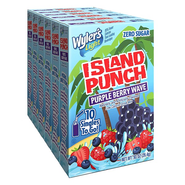Wyler's Light Island Punch, 10 CT (Pack of 6) (Purple Berry Wave)