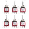 mxuteuk 6pcs Mini Miniature Momentary Toggle Switch (ON)/OFF/(ON) 6 Terminal