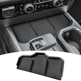 Center Console Organizer Tray Compatible with 2023 2024 2025 2026 Chevy Silverado 1500 and 2022 Refreshed Silverado 1500 Accessories (Full Console w/Bucket Seats) Dual-Layer Storage Cover Pocket Lid