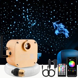 ATOKEE Starlight Headliner Kit, 16W Twinkle Fiber Optic Lights Kit, 550pcs*0.03in*9.8ft Star Roof Lights for Car, Controlled with APP/RF Remote