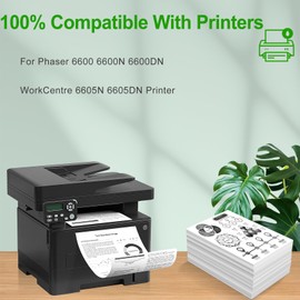 SINOPRINT 6600 6605 Toner Cartridge High Capacity use for 106R02225 106R02226 106R02227 106R02228 Toner Replacement for Xerox Phaser 6600 WorkCentre 6605 Printer(4 Packs Color)