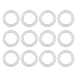 12pcs Silicone Flat Washer, Flat Gasket White Silicone Sealing Washers White O Ring for Bellows Hoses Pipe, Water Tap, Sprayer Connection(1")