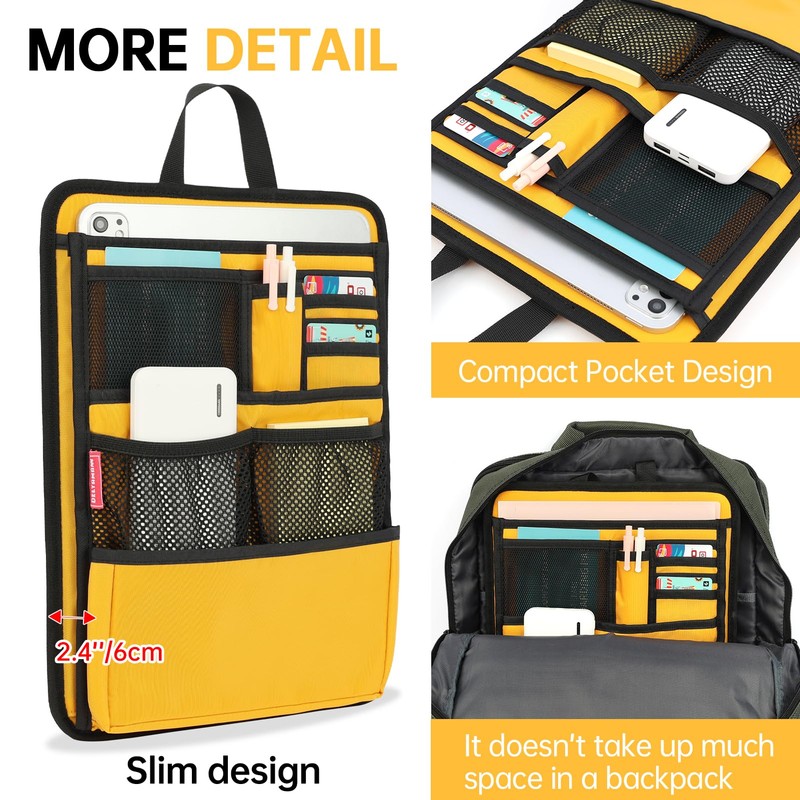 DELTAMANN Slim Rugged Backpack Organizer Insert for Business Casual Men