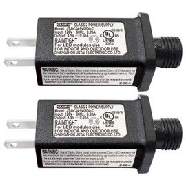 Replacement LED Transformer Class 2 Power Supply IP44 LED Light Controller Low Voltage Transformer for Christmas String Light Inflatable Decorations (4.5V2.7W 2PCS)