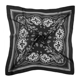 DOOBO Satin Head Scarf - 27.5 Inches Silk Bandana Hair Wrap Neck Scarf for Women & Girls (Black)