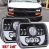 Unbranded 7x6 5x7 LED Headlights Hi/Lo DRL Pair For Chevy