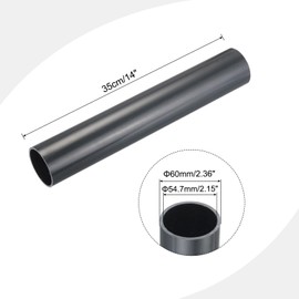MECCANIXITY 2 3/8 Inch PVC Rigid Tube Round Pipe Hardware Tubing 54.7mm ID 60mm OD 350mm Dark Grey High Impact for Water Pipe Cable Sleeve