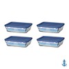 Anchor Hocking SnugFitTM Rectangular Food Storage Containers with Lids (4-Piece,