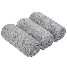 SINLAND Microfiber Hand Towel Bamboo Charcoal Towels 16Inch x 32Inch 3 Pack Light Grey