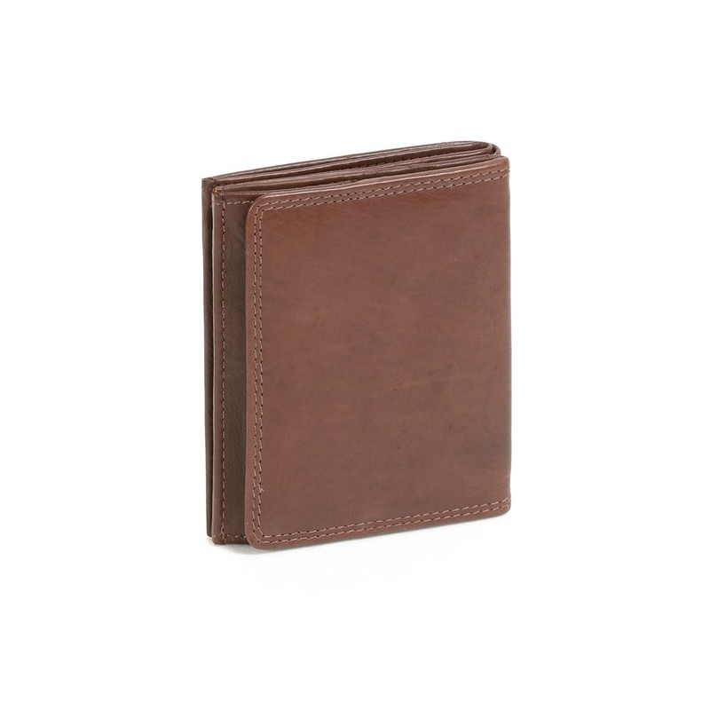 Leather Boxed Style wallet with large coin compartment LEAS, Genuine