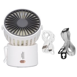 Necklace Fan 3.5W 3 Modes 45 Degrees Up and Down USB Charging Hands Free Portable Neck Fan for Home Office Travel White