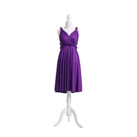 72styles Women's Infinity Bridesmaid Dresses Purple Short Convertible Transformer Multiway Twist Midi Dress Wedding Guest Gown