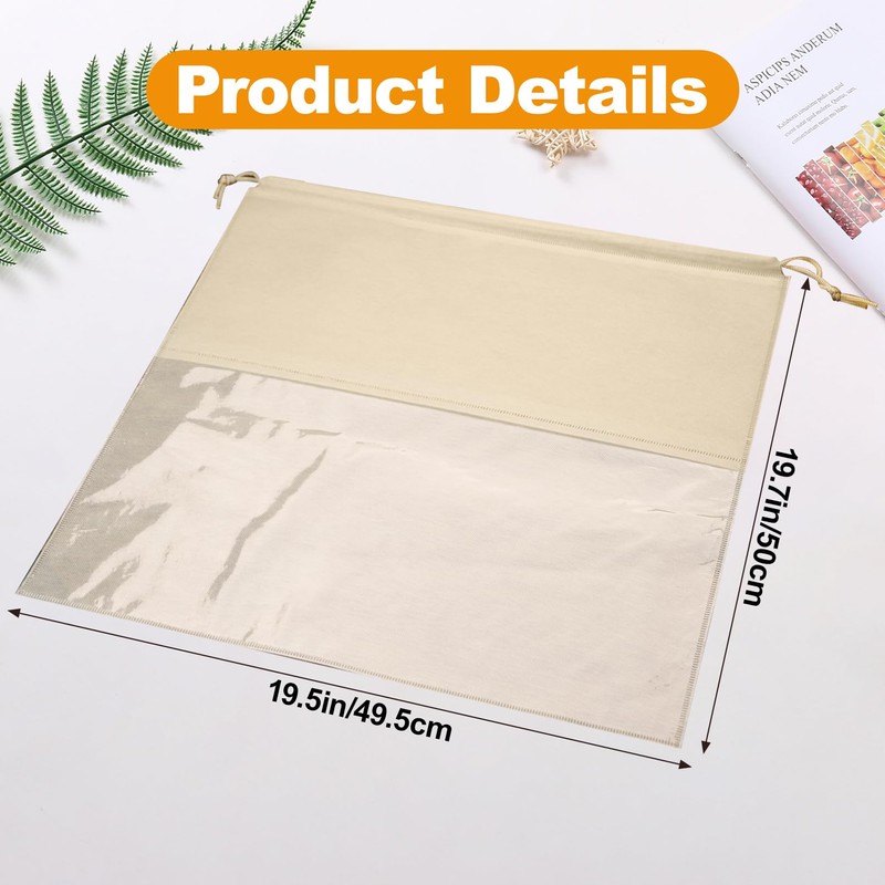 PLMMOUT 12 PCS Dustproof Drawstring Bags,Breathable Non-Woven Fabric Drawstring Dust