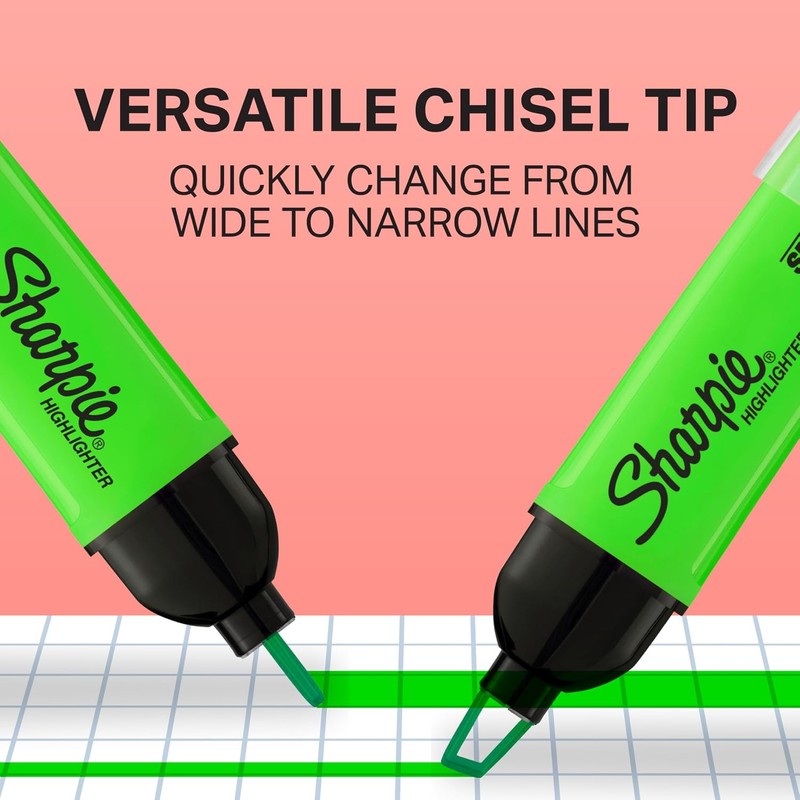 SHARPIE Clear View Resaltadores, punta de cincel, colores surtidos, 4