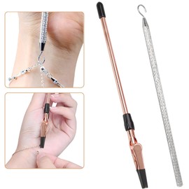 vibedor 2PCS Bracelet Helper to Put On Yourself, Bracelet Helper Tool Hook Bracelet Fastener Bracelet Assistance Tool for Necklace, Watch Clasp, Bracelet and Zippers(Silver and Rose Gold)
