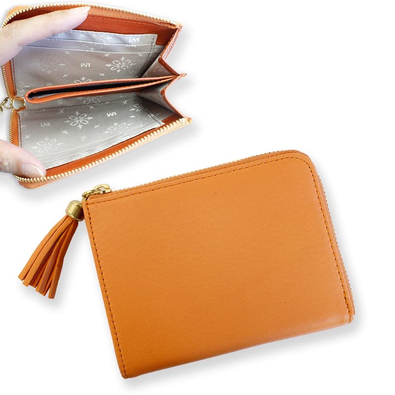 LIME L8222 Compact Wallet, Genuine Leather, Women's, Men's, Card, L-Shaped