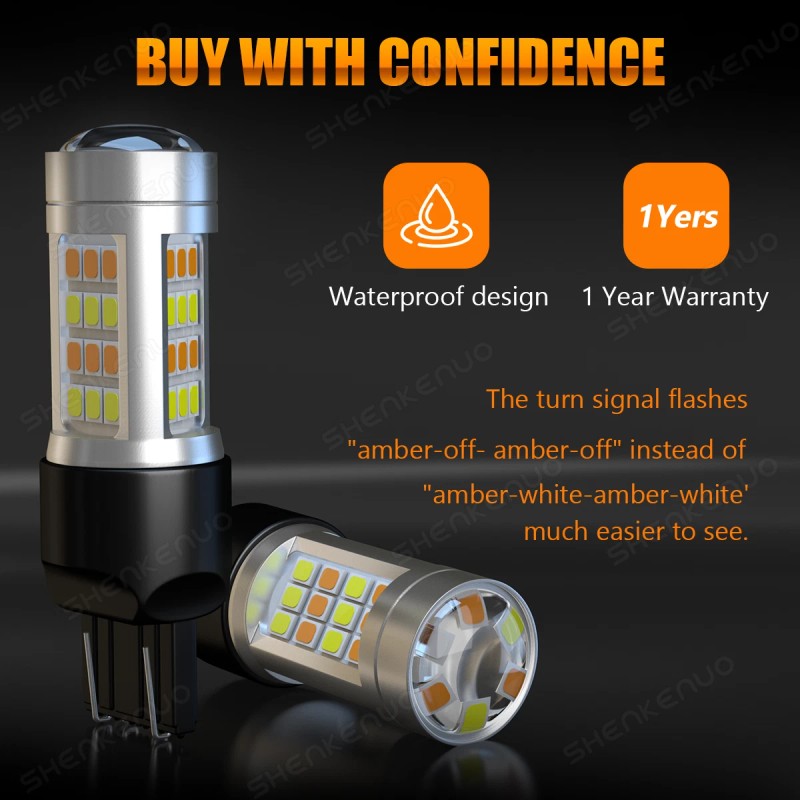 SHENKENUO Switchback 7443 7444 7440 LED Turn Signal Parking DRL