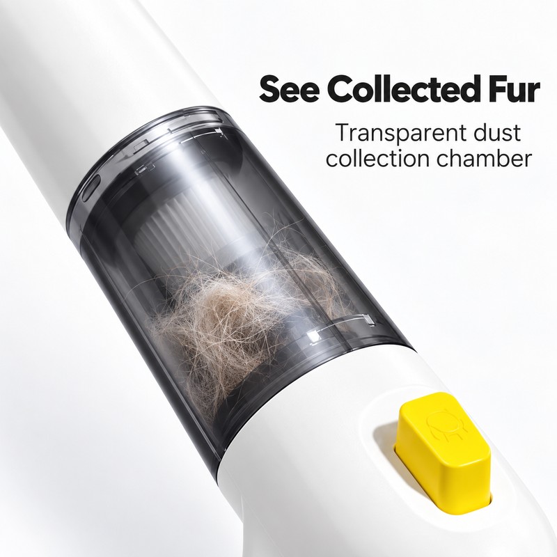 Handheld Pet Hair Vacuum Cleaner for At-Home Grooming - Cyclonic