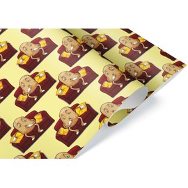 Couch Potato Relaxing Gift Wrap Premium Luxury Thick Wrapping Paper Television Funny Theme Birthday Party Decor (6 foot x 30 inch roll)
