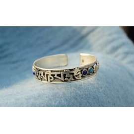 Dazzling Bijoux NYC Tibetan Handmade Silver Plated Bracelet- Gems Bracelet- Nepal Bracelet- Beads