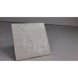 Snow White Vintage White Ceramic Tile 4.25 in Rippled Matte Subway Square Potters Touch