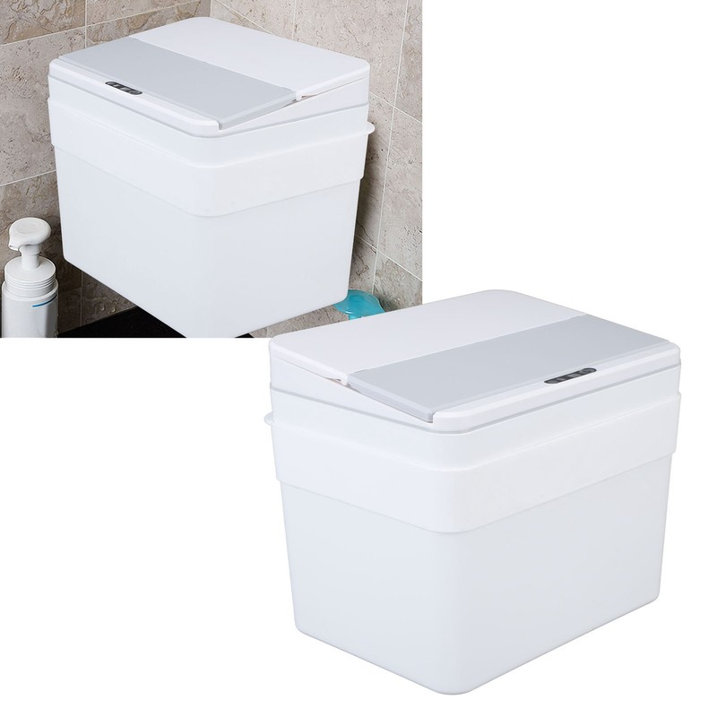 8L Bathroom Trash Can with Lid Automatic Garbage Can USB