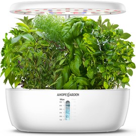 Indoor Garden Hydroponics Growing System: 12 Pods Plant Germination Kit Herb Garden Kit Growth Lamp Countertop with LED Grow Light Hydrophonic Planter Grower Harvest Vegetable Lettuce White