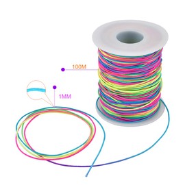 1mm Rainbow Elastic Cord Beading Thread Stretch String for Bracelet Making 109 Yard