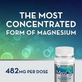 Mag-Ox 400 Magnesium Supplement, Pharmaceutical Grade Magnesium Oxide with 482 mg Per Dose, 60 Tablets
