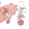 2Pcs Keychain Pendant Pearl DiamondStudded Fruit Shape Key Ring Girl