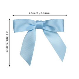 Light Blue Satin Ribbon 2.5 inch Wide 30 PCS Mini Bows for Crafting Ribbon Twist Tie Bows, Perfect for Gift Wrapping, Weddings, Baby Showers,Christmas Parties,Pre-Tied and Ready-to-Use Craft Bows