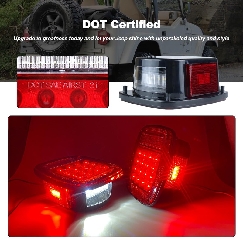 Tail Lights Assembly Replacement for 1979-2006 Wrangler TJ YJ CJ5