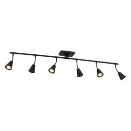 Modern LED 6-Light Track Lighting, Matte Black, 44 Inch, 6 GU10 LED Bulb Included, Directional Lighting, Kitchen Lighting Fixtures Ceiling, Spotlight Fixtures, Wall Lights for Living Room