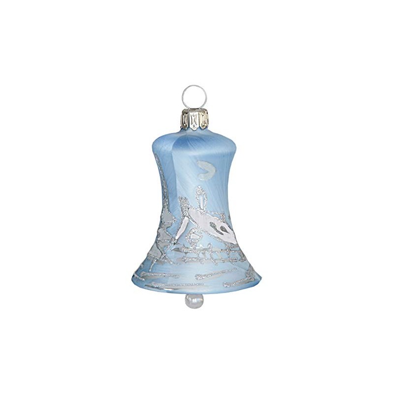 Jingle Bells Lauscha Christmas Tree Bauble Bells Ice Blue Pack