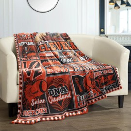 KETBLNB Cleveland Gifts for Men Women, Cleveland Football Fans Flannel Blanket, Cleveland Gifts Ideas for Men Women Boys Kids Throw Blanket 60"x50"
