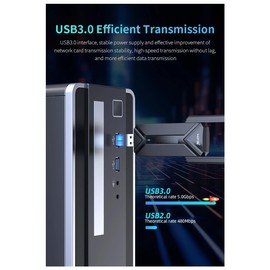 Snblzhef WiFi7 USB Adapter BE6500 WiFi Card 5G 6G USB3.0 Wireless Network Card USB WiFi 7 Adaptador AX5400 for PC Laptop