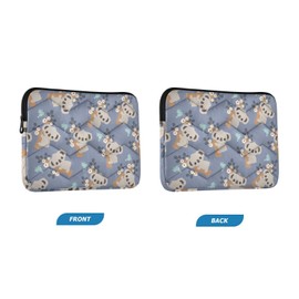 Mnsruu Cute Grey Koala Flower Laptop Bag Waterproof Laptop Bag for 13-16 inch Notebook Computer Tablet Zipper Briefcase Tote Bag