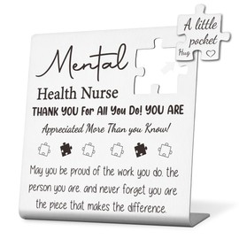 Mental Health Nurse Appreciation Gift, Inspirational Puzzle Plaque, Motivational Gift for Psychiatric Nurses, Thank You Healthcare Decor, Stainless Steel Plaque with Inspirational Quotes, WLK125
