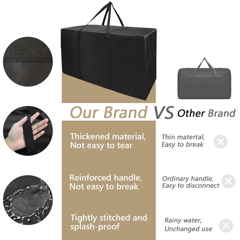 OARCO Large Oxford Heavy-Duty Storage Bag with Handle for Bedding,