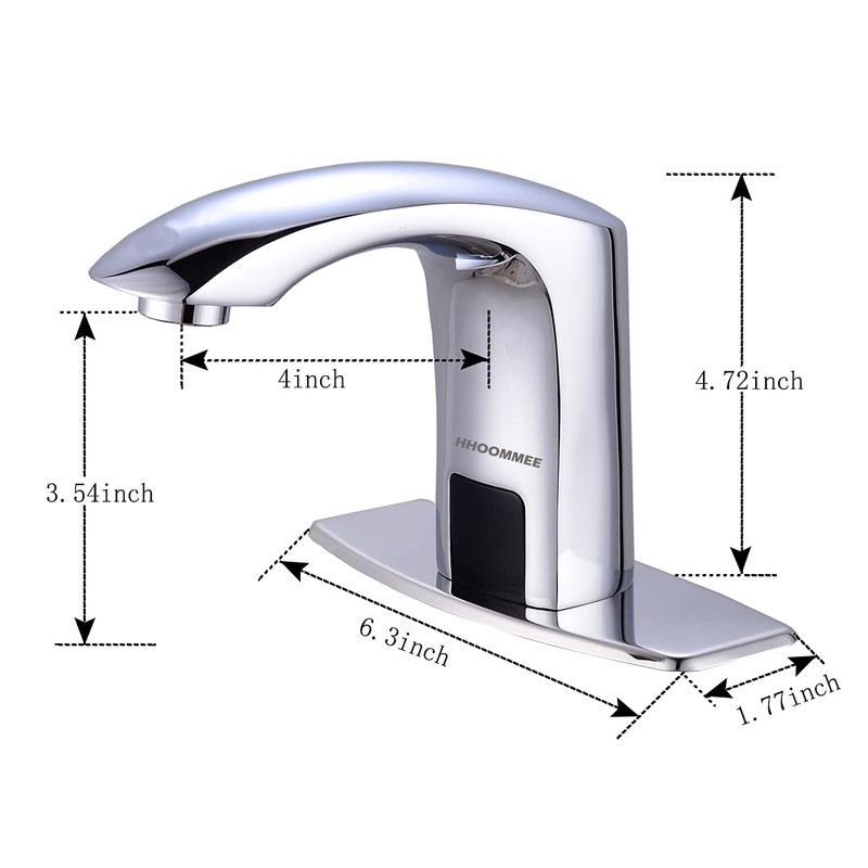 HHOOMMEE Automatic Touchless Bathroom Sink Faucet Sensor Motion Activated Commercial