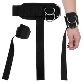 2 PCS Gym Wrist Straps Weightlifting, Weight Lifting Straps with D Rings Weight Strap Lifting Support Strap Deadlift Weightlifting-Strap for Cable Machines, Bodybuilding, Leg Exercises, Weightlifting