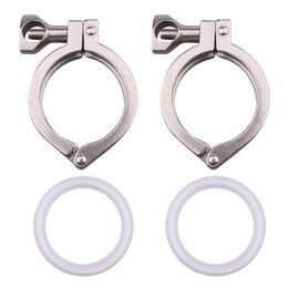 DERNORD Stainless Steel 304 Single Pin Heavy Duty Tri-clamp with Wing Nut for Ferrule TC with 1 pc Silicone Gasket (2 Inch Tri-clamp Size: 2 Pack)