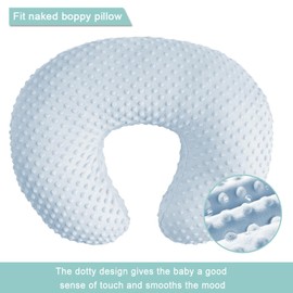 iEvolve Minky Nursing Pillow Cover Breast Feeding Pillow Cover Slipcover U Shape for Baby Boy Girl,Cover Only(Babyblue&Lightbeige, Pack of 2)