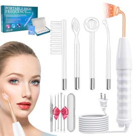 Mquina de Alta Frecuencia Facial y Corporal Profesional - Radiofrecuencia y Ozono con 4 Varitas de Nen  Tratamiento Facial, Corporal y Capilar...     